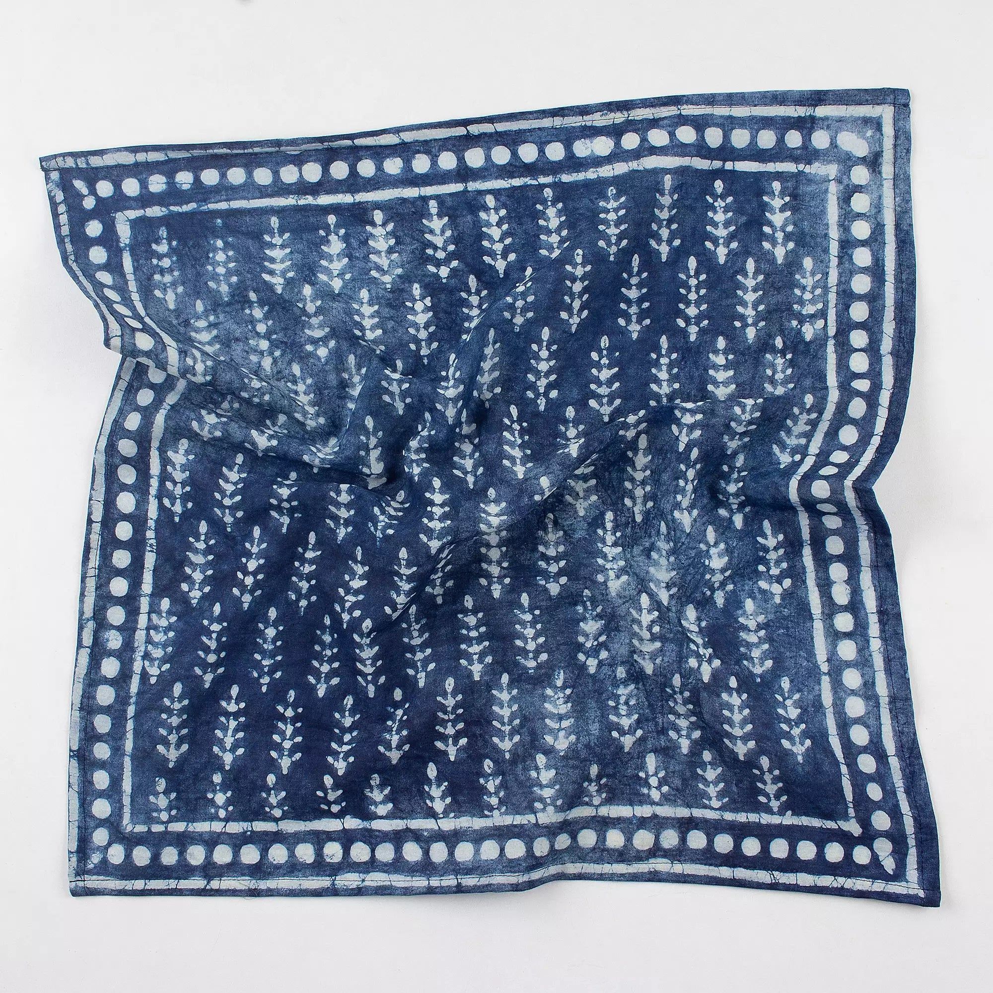 Indigo Hand Block Printed Cotton Head Bandana for Men 586